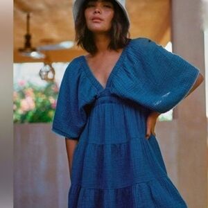 Aerie Blue Tiered Dress NWT